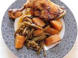 Cuisses de poulet , haricots verts et pommes de terre à l'oignon au Cookeo