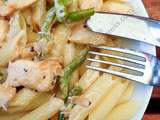 Penne à la crème, poulet et haricots verts / Creamy Penne with Chicken and Green Beans