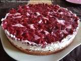 Gâteau mousseux au fromage blanc et aux cerises