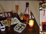 California makis classiques, poulet, curry, foie gras et mangue