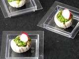 Champignons farcis, tartinade cresson, ricotta et citron