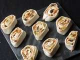 Wraps façon maki à la crème de chorizo, à la feta et aux légumes grillés