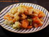 Crevettes au chou et aux carottes