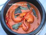 Crevettes au curry rouge