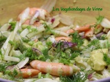 Salade de fenouil, avocat et crevettes