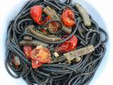 Spaghetti à l'encre de seiche et aux encornets