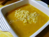 Potage de poireaux et carottes au parmesan avec leurs pâtes