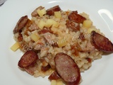 Risotto à la tomate saucisse de Morteau et Comté fruité