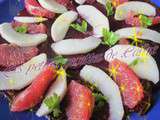 Salade de betterave, papmplemousse rose et pomme