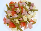 Salade de haricots verts et cervelas