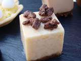 Cube mousse pèche spéculoos et crumble chocolat