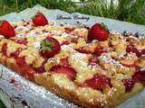 Tarte au crumble fraises rhubarbe