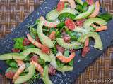 Salade crevettes, avocat et pamplemousse