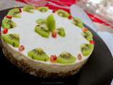 Cheesecake aux kiwis sur fond de gavottes bretonnes