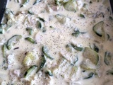 Clafoutis aux courgettes, amandes et bleu d’Auvergne