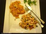 Crevettes au gingembre et coriandre et patates douces au gingembre