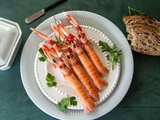 Langoustines fraîches cuites à l’eau