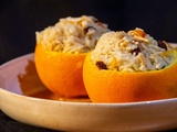 Oranges farcies au riz pilaf