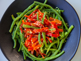 Salade de haricots verts aux poivrons