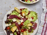 Salade d’automne sucrée-salée et magret de canard fumé… Octobre rose 💕