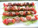 Brochettes de porc au chorizo et poivrons