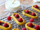 Barquettes aux framboises & pâte à tartiner