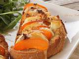 Bruschettas d’abricots & crottin de Chavignol