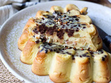 Clafoutis au mascarpone, poires & pépites de chocolat