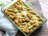 Gratin de gnocchis au pesto & mozzarella