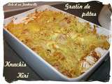 Gratin de pâtes aux knackis et kiri