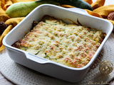 Gratin de ravioles aux courgettes & truite fumée