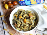 Pâtes aux aubergines & pesto