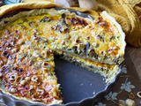 Quiche aux échalotes, champignons & comté