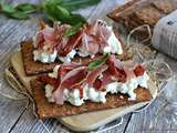 Tartines de chèvre frais & jambon de Bayonne