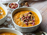 Velouté de poireaux & carottes aux lardons