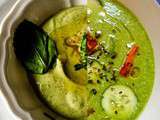 Deux soupes d’été « green » – Gaspacho vert et Velouté de fèves à la menthe