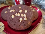 Cookies au cacao et pépites de chocolat blanc