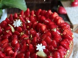 Tarte aux fraises crème pâtissière {confit de fraise et crème d’amande}