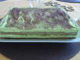 Gâteau façon tiramisu thé matcha pistache