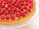 Tarte aux framboises & crème pistache