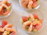 Verrines d’avocat aux crevettes et pamplemousse