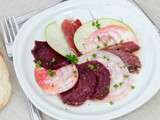 Carpaccio de granny et betteraves au magret