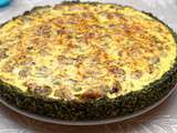 Quiche aux champignons et yaourt en pâte d'épinards