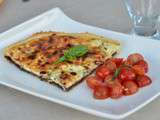 Tarte au fromage blanc, salade de tomates cerises