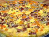 Tarte au potimarron, noisettes et lardons