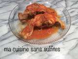 Râbles de lapin en sauce tomate et moutarde (sans sulfites)