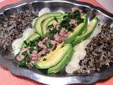 Salade de riz sauvage, avocat, radis noir (et thon)