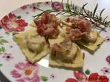 ﻿Raviolis pancetta, pignons de pin et romarin