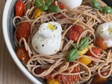 Spaghetti d’épeautre aux tomates cerise et burrata [recette feelgood]