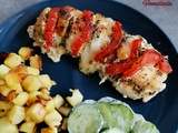 Escalope de poulet, tomates/mozza